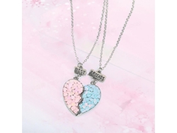 2026-2pcs Collar De Corazón Mitad Con Lentejuelas Para Mejores Amigos Regalo De Amistad Joyería