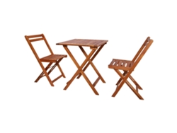 Conjunto de bistró plegable de 3 piezas DKD Home Decor en madera maciza de acacia
