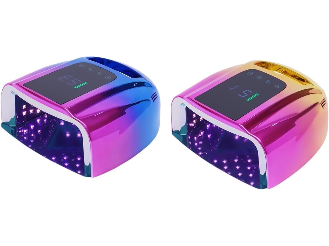 Secador De Uñas, Lámpara De Uñas De Gel Led Portátil Inalámbrica Con Base De Acero Inoxidable Extraíble, 4