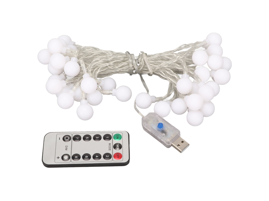 Guirnalda De Luces Led De 6 M Con 8 Modos, Control Remoto Usb, Resistente Al Agua, Para Interiores Y Exteriores (navidad).