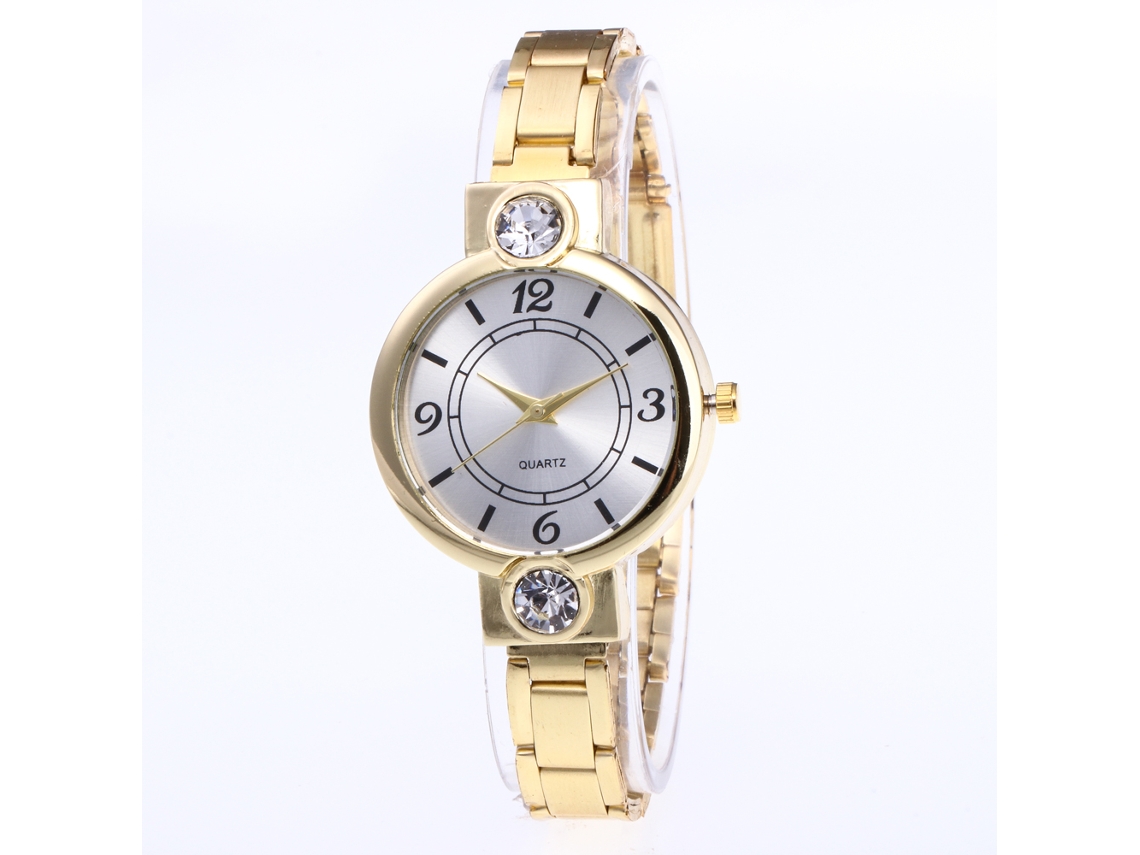 Reloj De Pulsera Zhoulianfa Para Mujer Con Diamantes De Imitación, Brazalete De Acero Inoxidable Y Movimiento De Cuarzo Dorado.