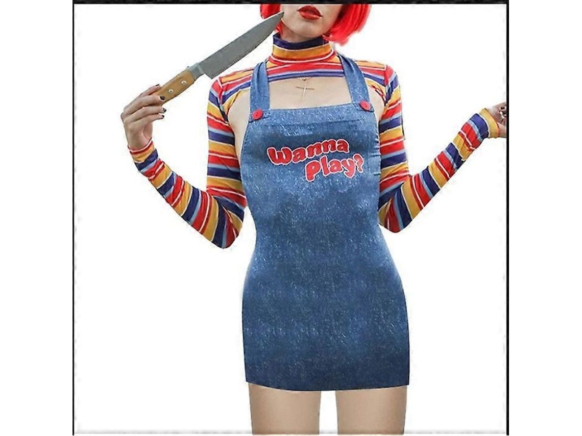 Disfraz De Muñeca Terrorífica Para Mujer, Disfraz De Chucky, Personaje De La Película, Traje De Cuerpo Entero Para Halloween.