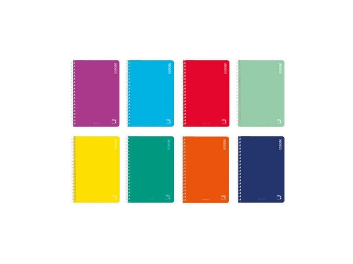 Cuaderno Pacsa Basic Multicolor 80 Hojas Cuarto (10 Unidades)