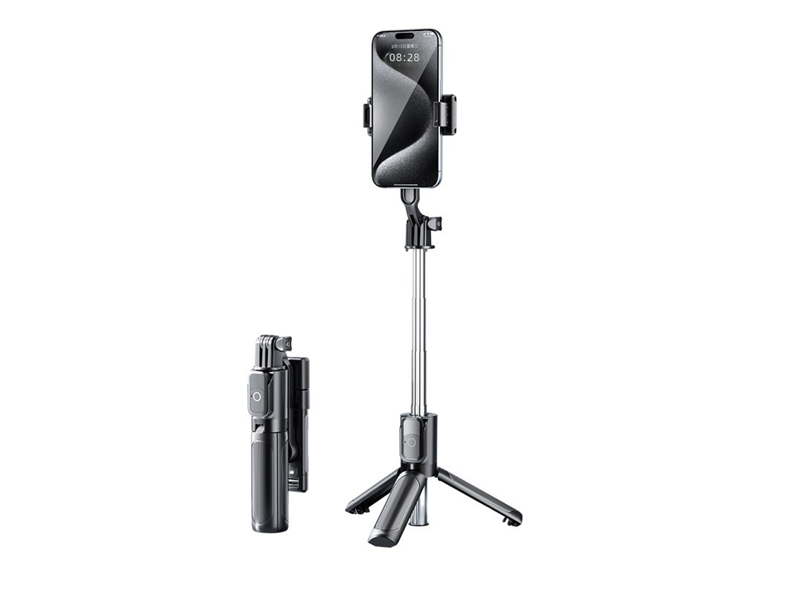 Mini Bastão De Selfie Com Controle Remoto Bluetooth Integrado, Tripé De Chão Portátil, Luz De Selfie Multifuncional