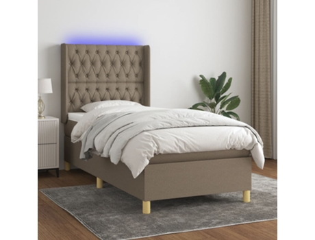 MAISON EXCLUSIVE Colchón con somier/Led 90X190 cm Tejido gris-marrón