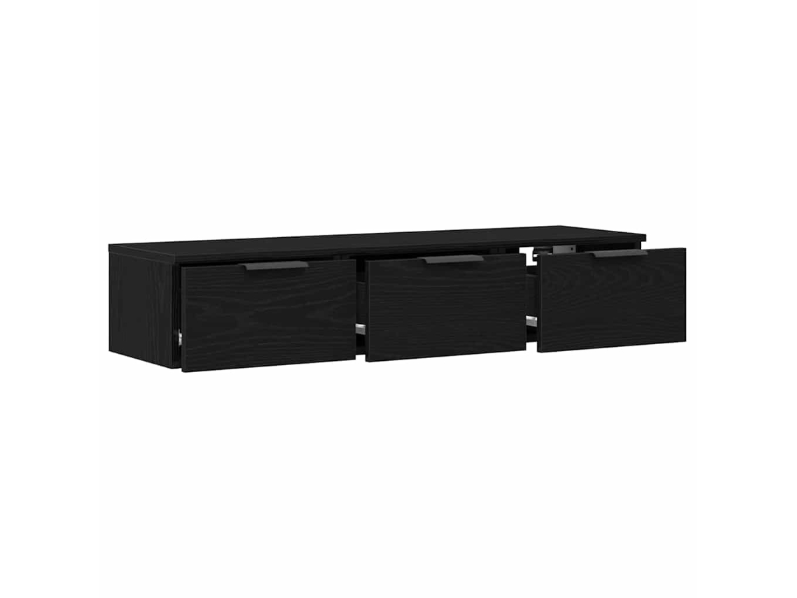 Maison Exclusive - Mueble De Pared Con Cajón Roble Negro 102 X 30 X 20 Cm