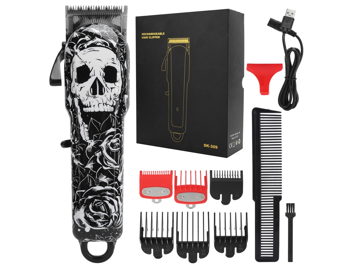Máquina De Cortar Cabelo Elétrico Profissional Para Homem Com Lâmina De Aço Inox E Pentes De Limitação 1.5-13mm