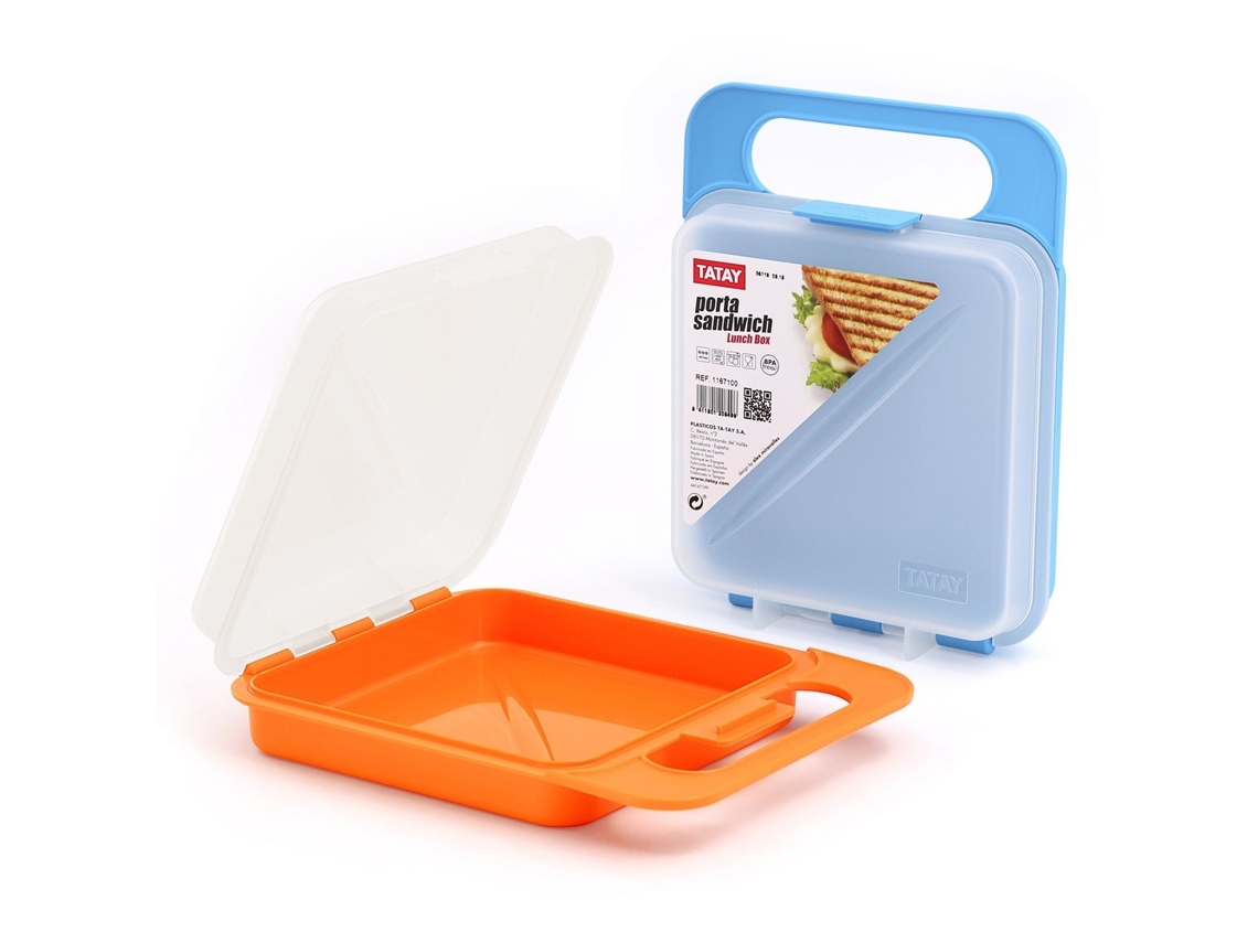 Contenedores de Alimentos TATAY Reutilizables (2 Un - Multicolor - 18 x 14 x 4.5 cm - Plástico PP05)