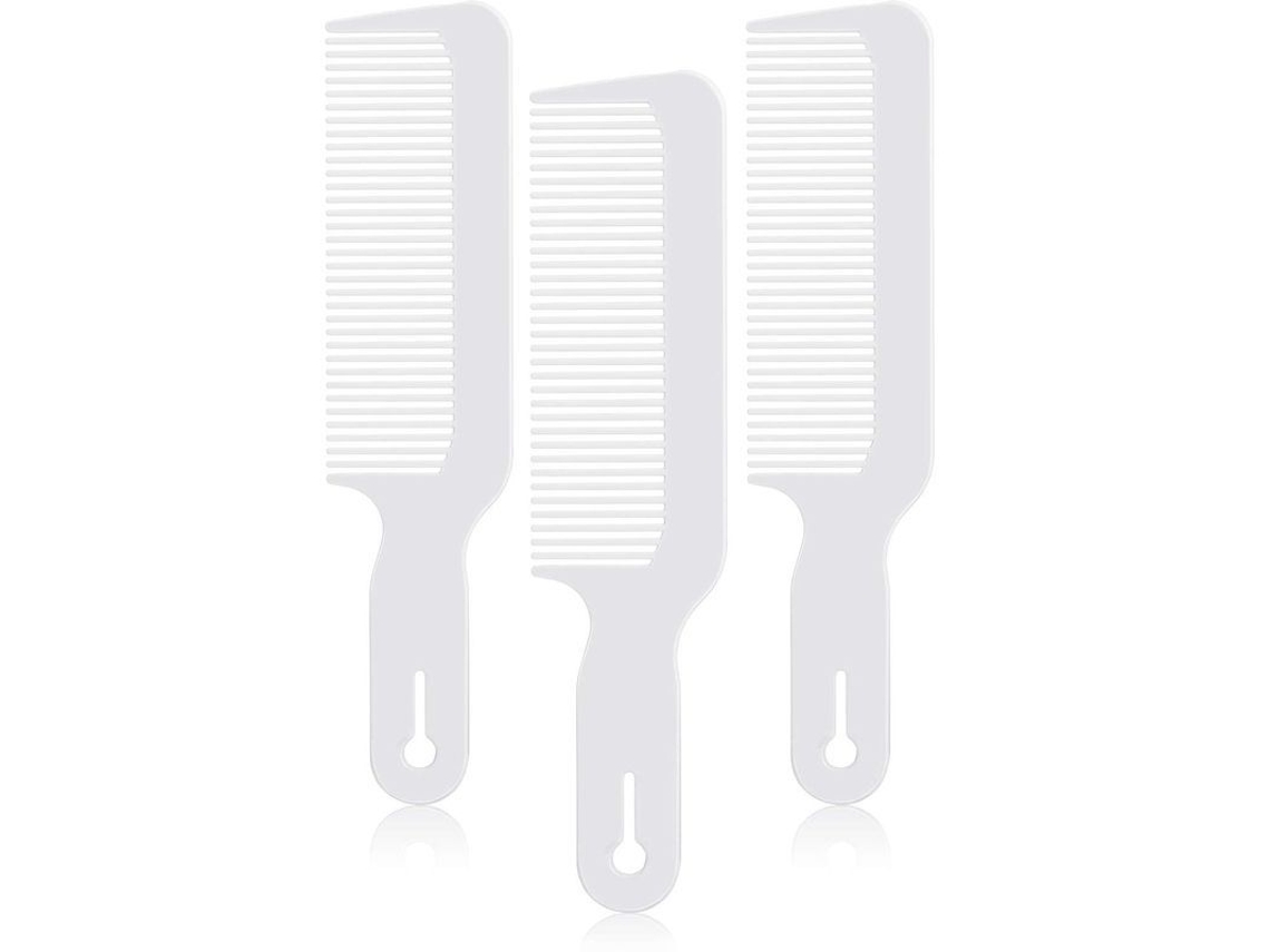 Peines De Afeitar Linjou, 3 Unidades, Peine De Tazón Plano Blanco Para Cortar El Cabello, Para Peluquerías Y Salones De Belleza.