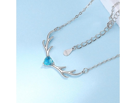 Collar de plata esterlina de asta mujer elk cuerno cadena colgante de chicas accesorios de joyería regalo