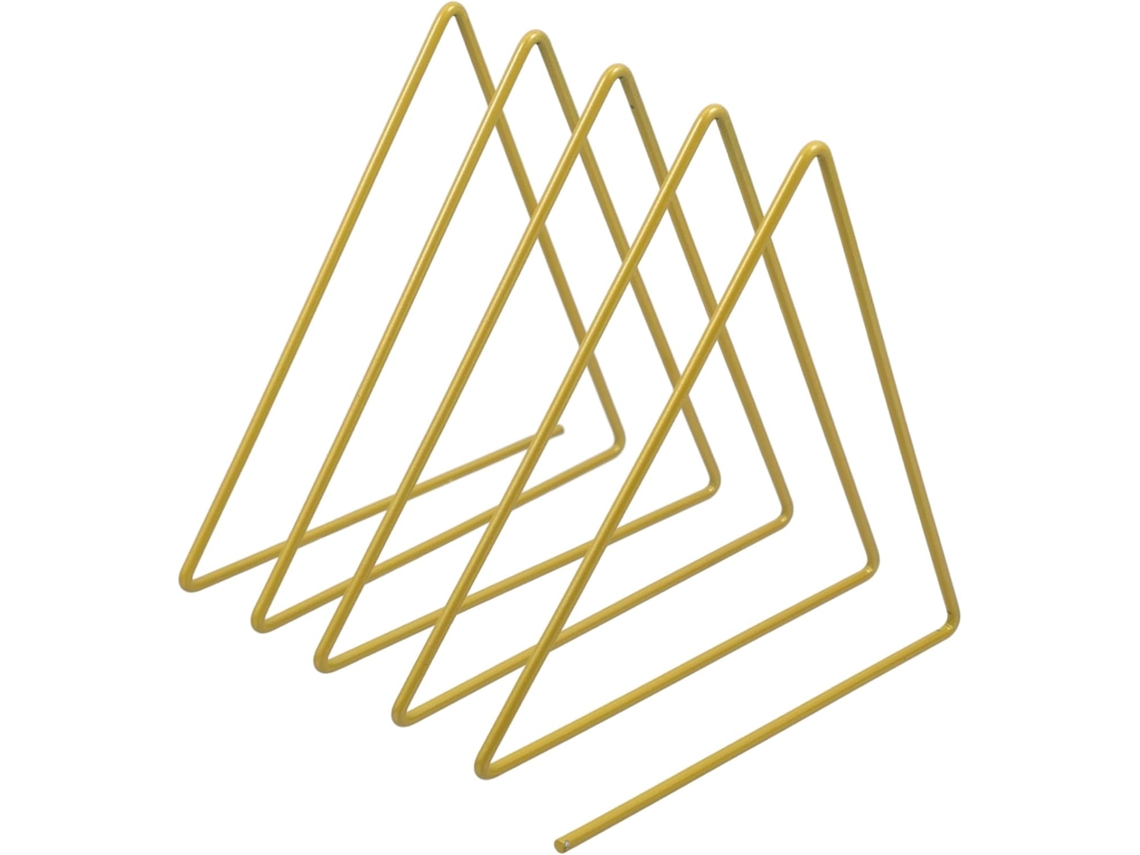 Soporte Triangular De Metal Dorado Para Libros Con 4 Compartimentos