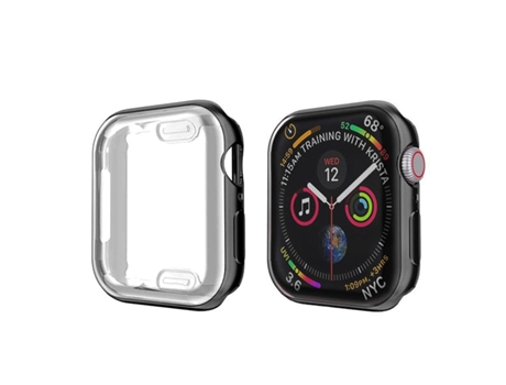Carcasa de Reloj SLOWMOOSE Transparente para Apple Watch Série 3 2 1 38Mm 42Mm 360 Protector Full Soft Clear Tpu (Negro - Série 456 Se 44Mm)