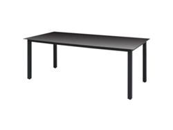 Mesa de jardín LOVELY HOME de aluminio y vidrio en color negro (190 x 90 x 74 cm)