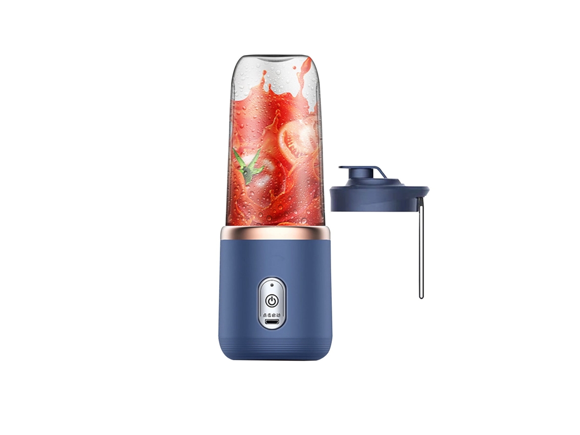 Liquidificador Portátil 400Ml Liquidificador Elétrico Recarregável Azul GERTIZ