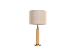 Lampara Sobremesa Laton Marmol Beige 36x36x50cm