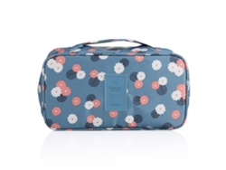 KOFIHETY Bolsa de Viaje con Estampado de Flores Azules, Organizador para Lencería, Cosméticos y Accesorios