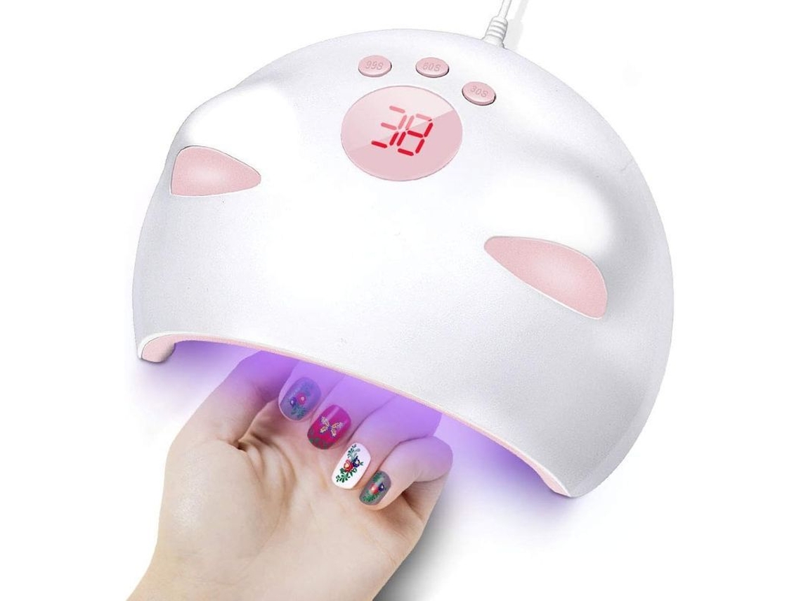 Lámpara De Uñas Led Uv De 60 W Con 3 Temporizadores (30/60/99 S), Sensor Automático Y Pantalla Digital.