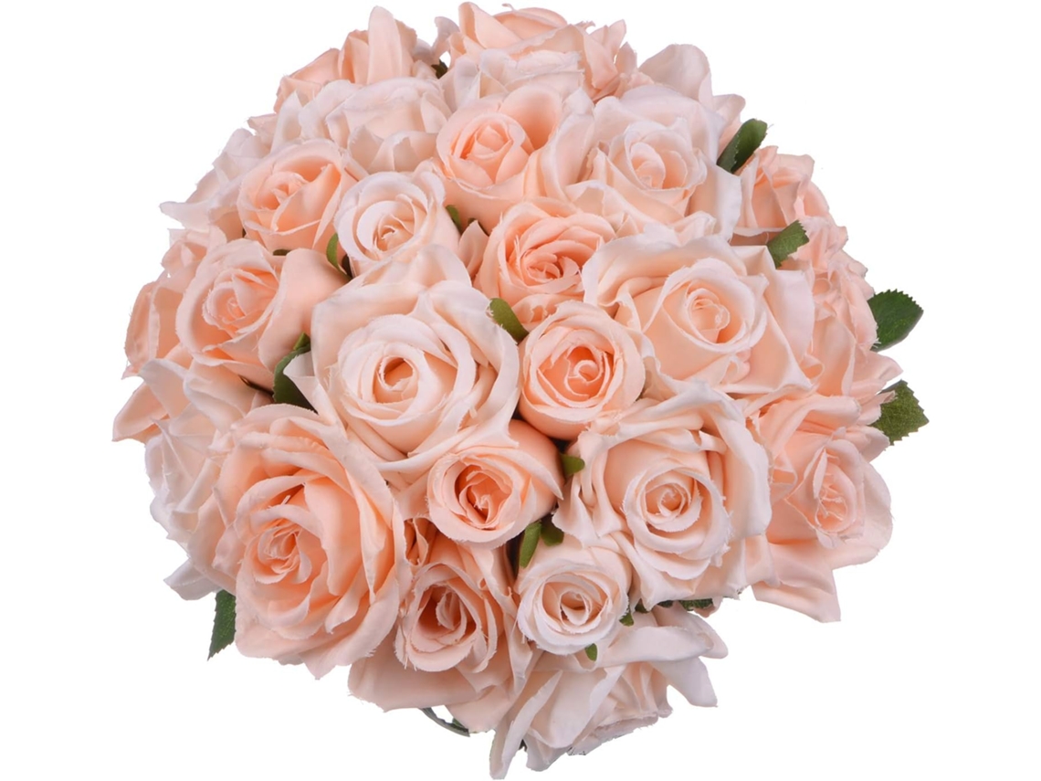 Ramo de rosas artificiales, 2 piezas, flores blancas de seda de plástico, 18 cabezas, para decoración de bodas, fiestas, jardín, hogar, Neveance