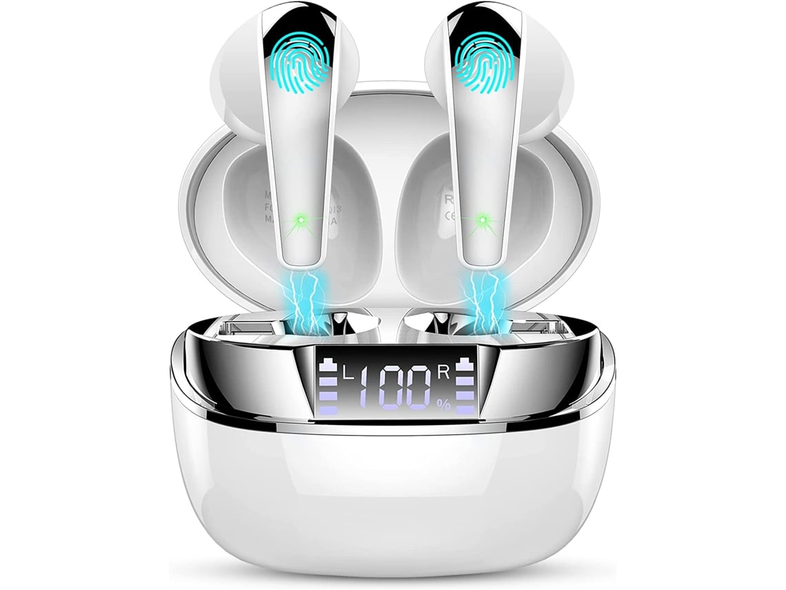 Auriculares Bluetooth True Wireless With Hd Microphone Hi-Fi Stereo Sound Waterproof In-Ear Sports Headphone Silver