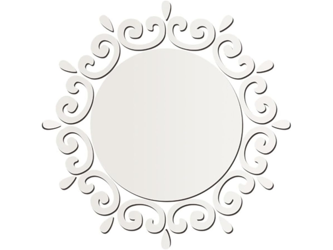 Elegante Moderno Adhesivo Pared Redondo Espejo 27 Color Plata Fabricado Pet Impermeable Fácil Aplicar Ideal