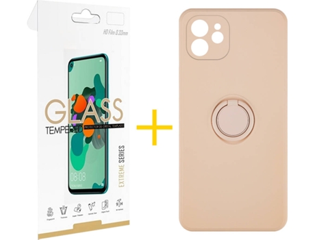 Carcasa + Protector de Pantalla para iPhone 12 Mini SKYHE Rosa Pastel