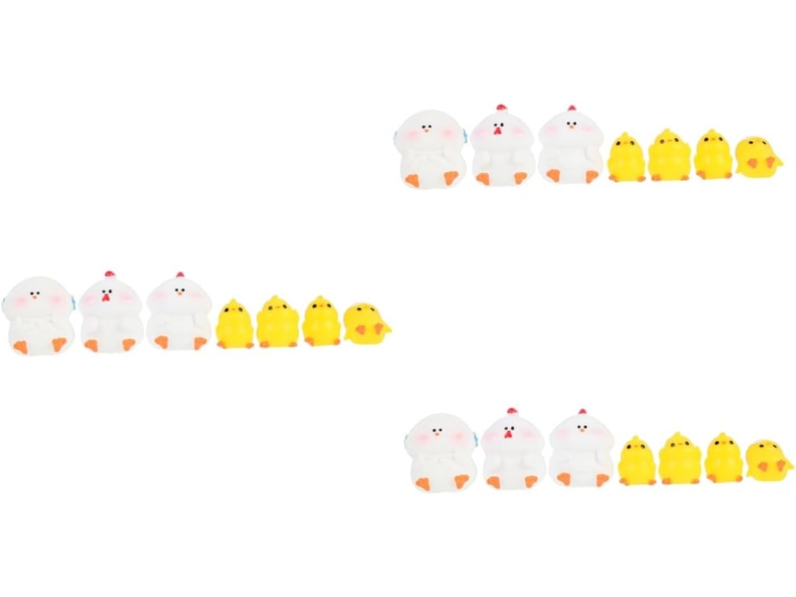 3 Juegos De Pollitos De Resina, Pastel De Conejo, Gallo, Cerdos, Animales, Gallinas