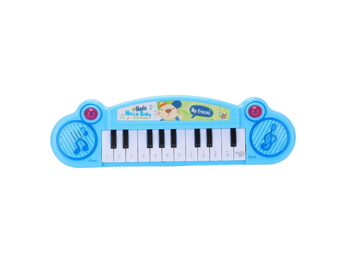 Teclado De Piano Electrónico Para Niños, 12 Teclas, Órgano Musical De Juguete Para Niños Mayores De Tres Años, Azul.