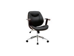 Silla de Escritorio Moderna Negro Y Madera Oscura Yorke MILIBOO