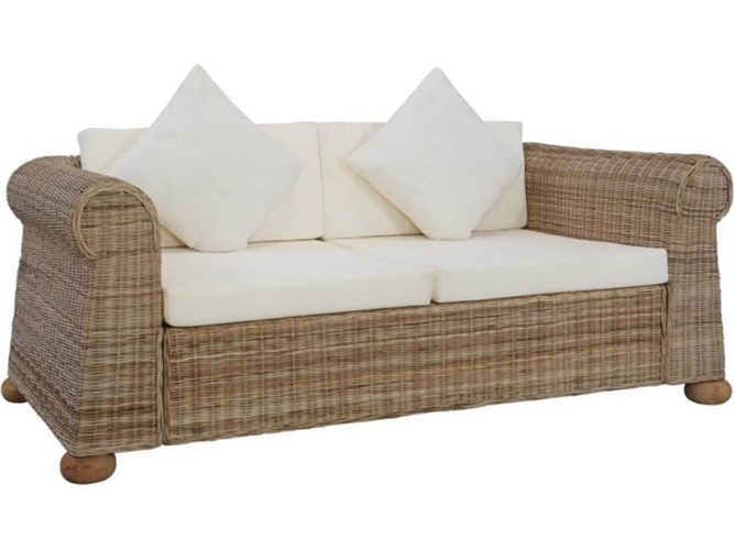 Sofa VIDAXL Marrón Ratán