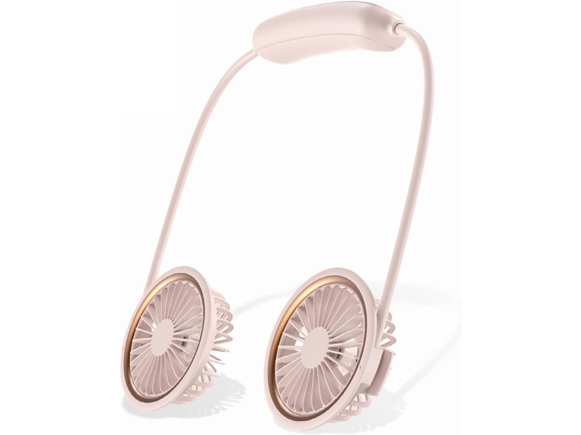 Ventilador De Cuello Portátil Mini Ventilador Escritorio Recargable Por Usb Con 3 Velocidades Y Luz
