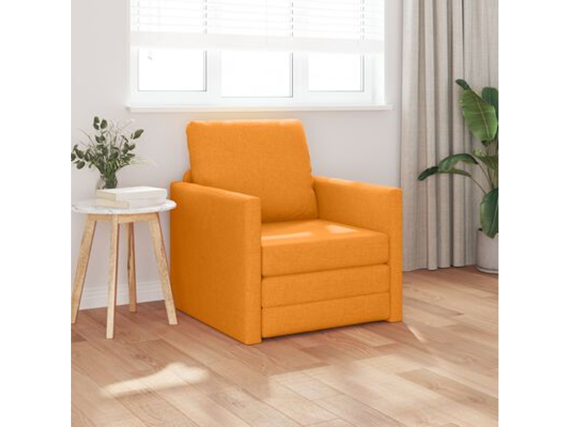 Sofá cama 2 en 1 amarillo oscuro, 74 x 77 x 81 cm, tela WSD956890