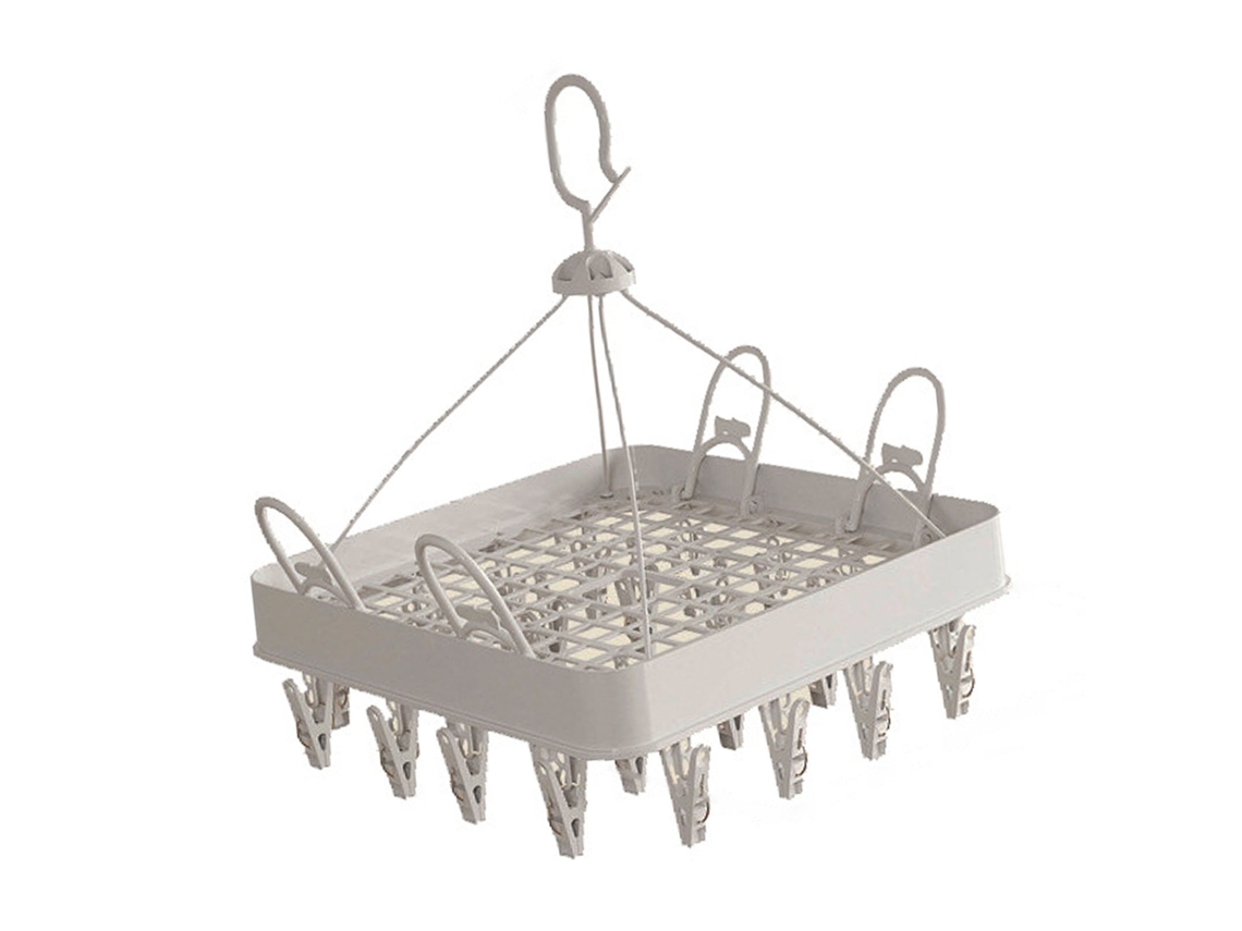 Perchero colgante con múltiples pinzas para el hogar, perchero para ropa interior, gris, forma cuadrada
