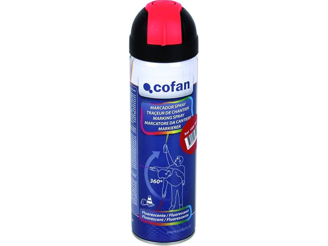 Spray de Pintura COFAN Marcado de Trabajo Fluorescente Rojo (500 ml)