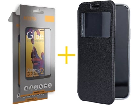 Kit Funda + 2 Protectores de Pantalla Samsung Galaxy S20 FE 5G ACCETEL Full Gandy Flip (Negro)