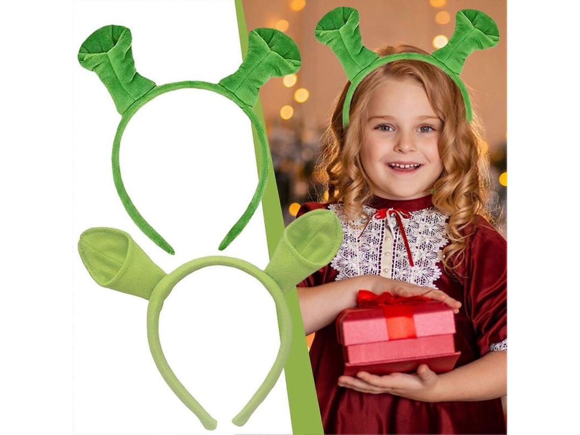 1/2 Diademas De Orelhas De Shrek Verdes Para Crianças - Acessório De Fantasia Divertido Para Halloween, Festas E Performances