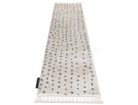 Alfombra, Corredor Berber Syla B752 Puntos Crema Para La Cocina, Entrada, Pasillo (70 x 250 cm)