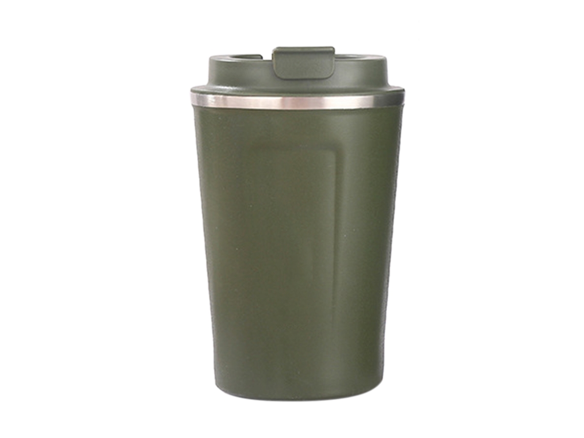 Taza Térmica De Acero Inoxidable 304 Con Tapa De Cierre De Seguridad, 380 Ml, Portátil Para Café, Uso En La Oficina, Verde