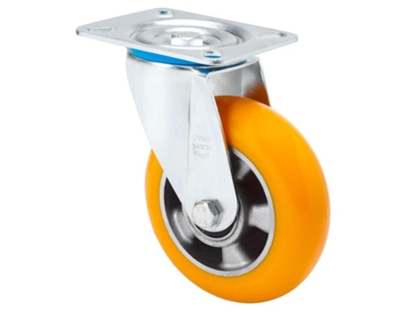 Rueda giratora placa 10zv125-auab aluminio-poliur.naranja eje bolas balona ALEX