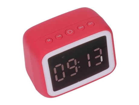 HURRISE Despertador con Radio FM Despertador Altavoces Inalámbricos Música Reproduciendo Luz Nocturna Espejo Despertador Digital con Radio FM Para