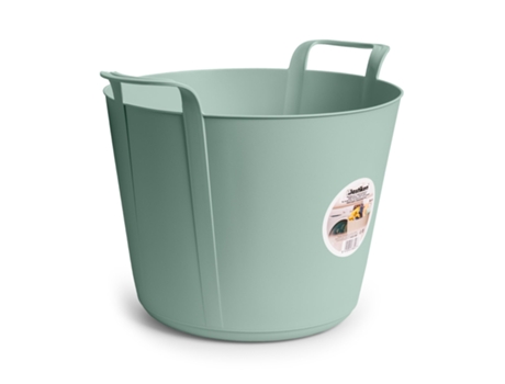 PLASTIKEN Nature - Capazo Flexible de 42L Multiusos Redondo con Asas Menta