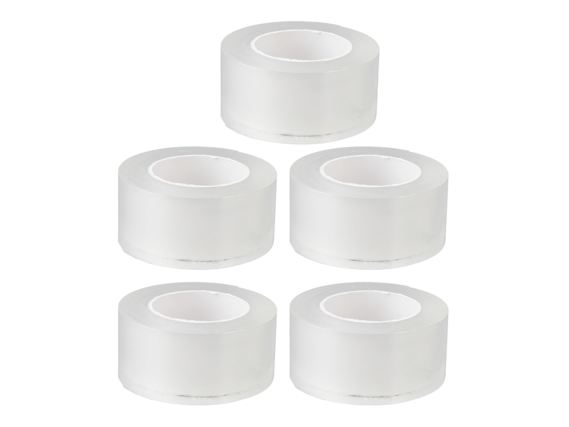 5 Rollos De Cinta Doble Cara Transparente Anti-deslizante Elástica Adhesiva Para Manualidades 3cm Ancha