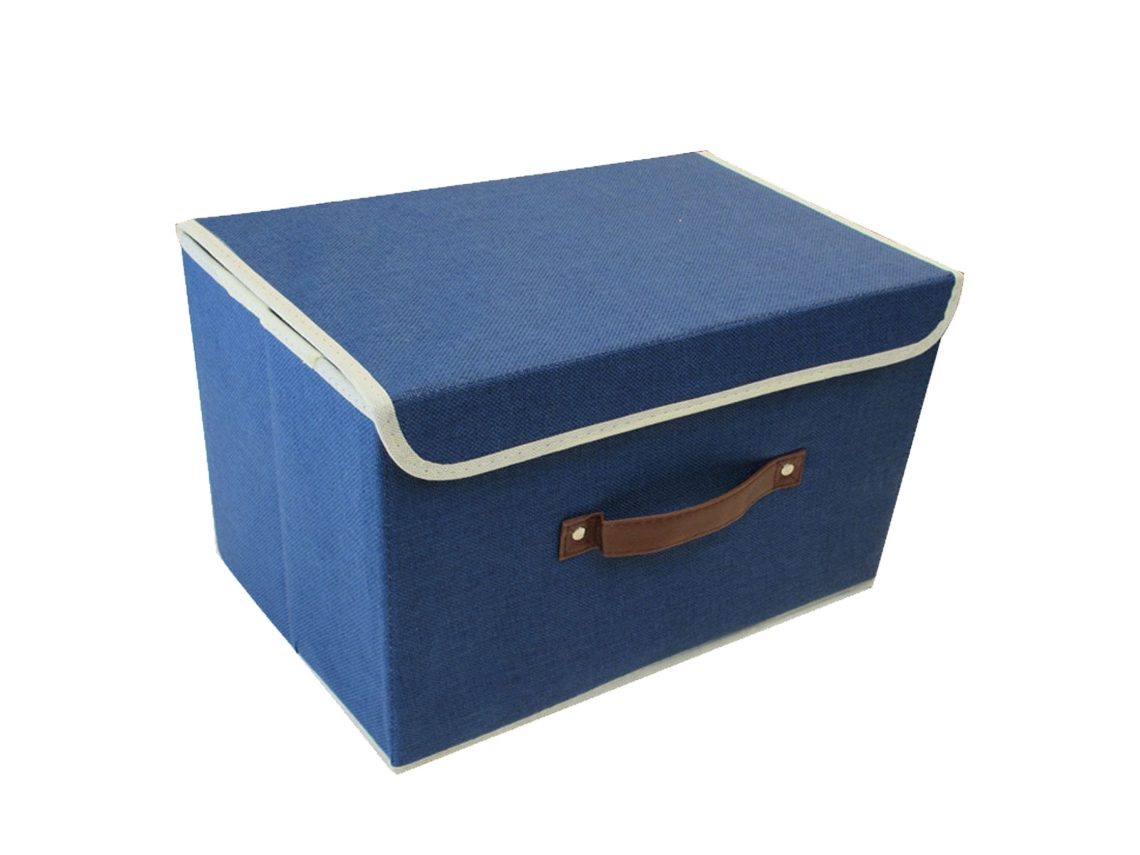 Caja de Organización Tapa Ropa Libros Azul (27x21x5cm) Kofihety