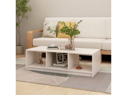 Mesa de Centro Apoyo 110X50X34 cm Madera de Pino Macizo Blanco