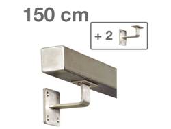Pasamanos Cuadrado Inox 150 cm 2 soportes IVOL