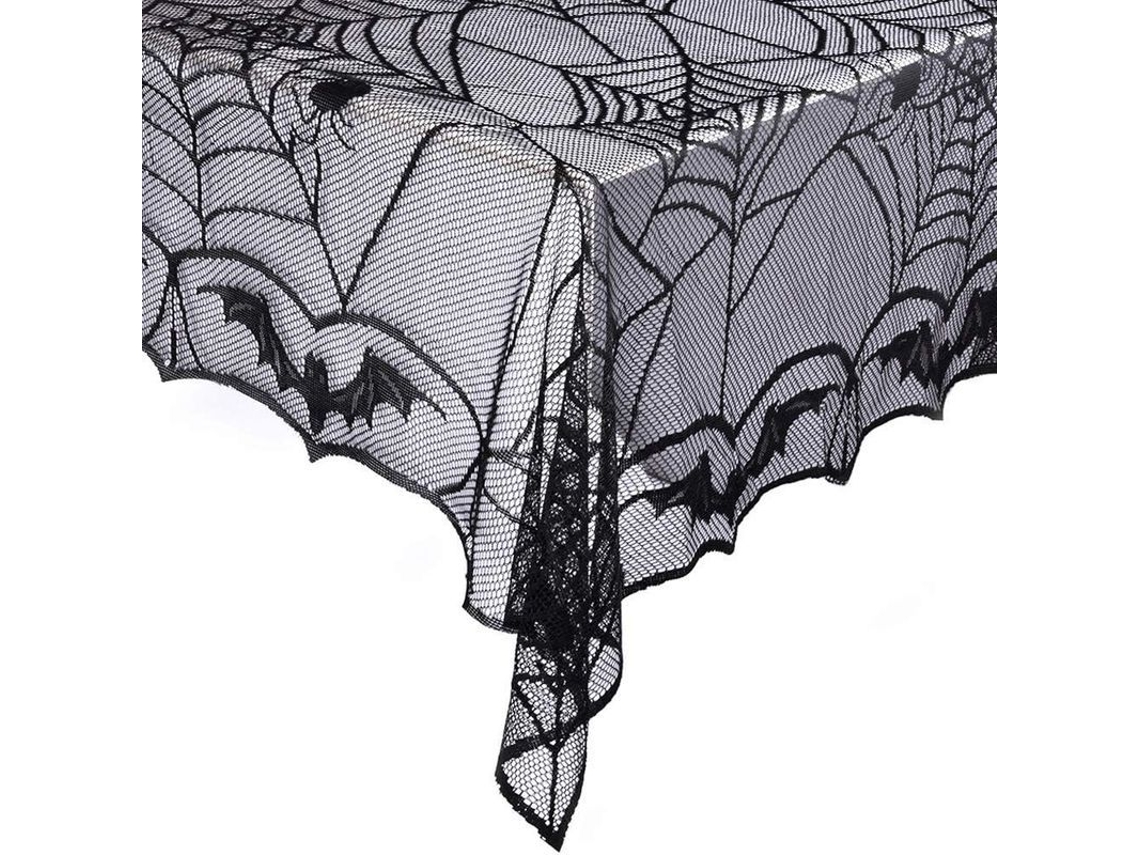 2026-mantel Rectangular De Encaje De Telaraña Negra Para Fiesta De Halloween Decoración Gótica