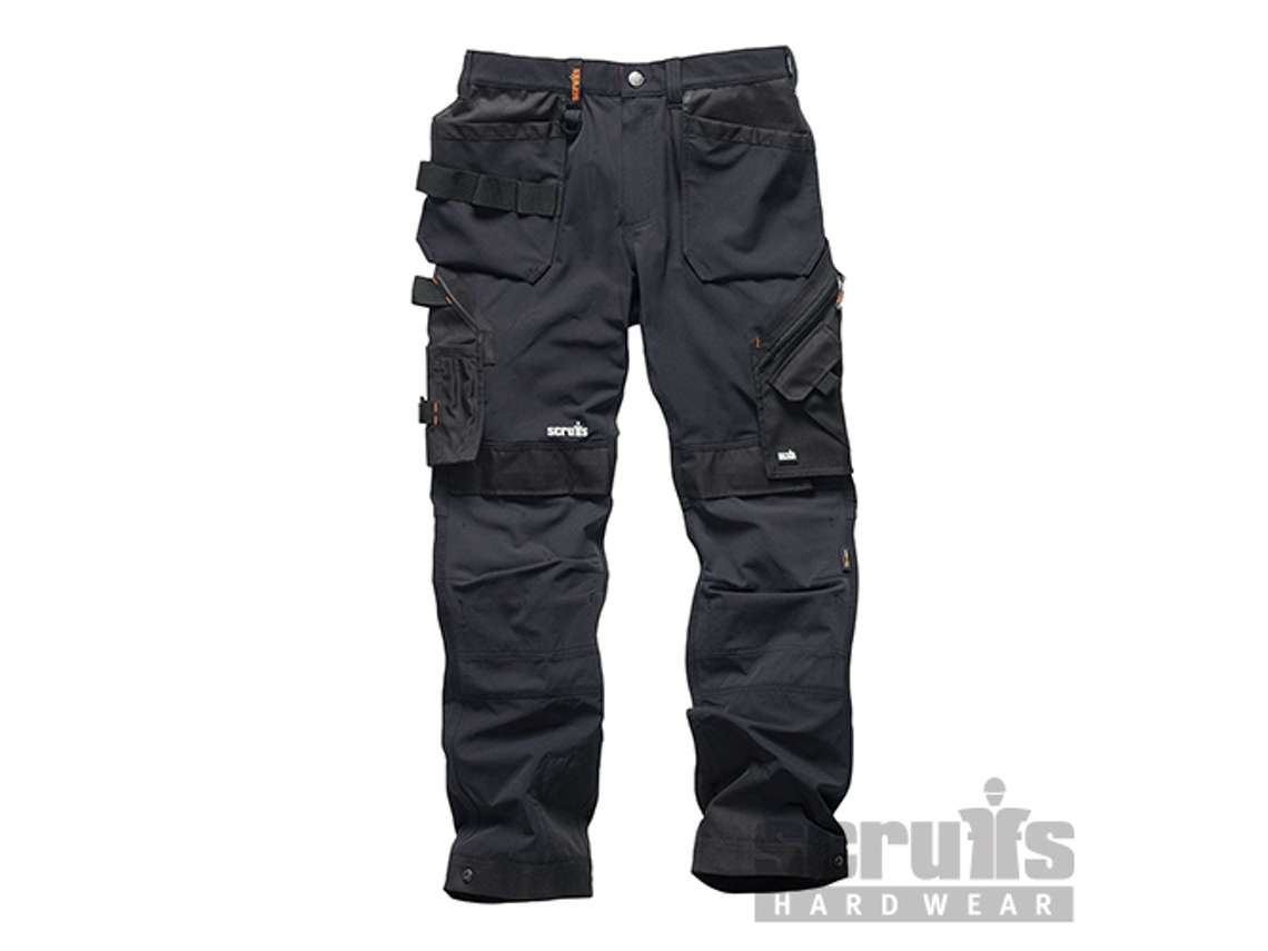 SCRUFFS T54758 Pantalón de bolsillos con funda Pro Flex Plus, color negro