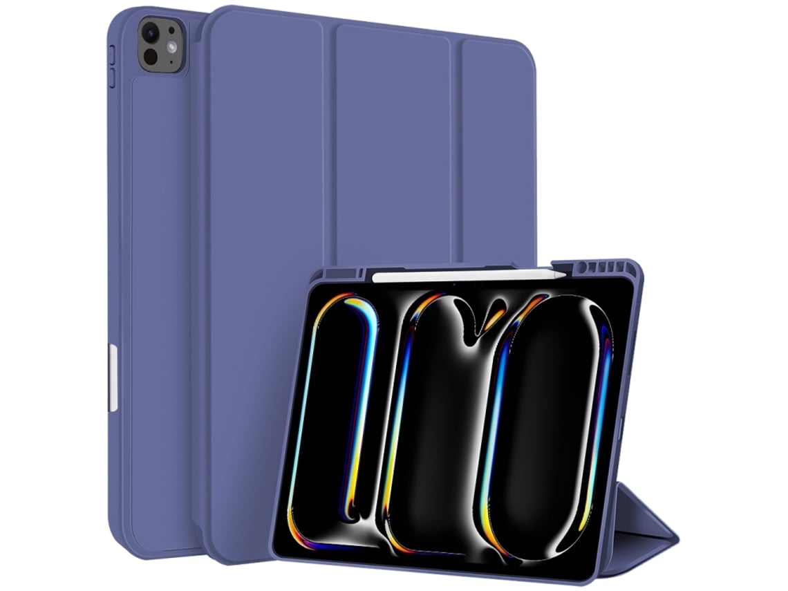 Capa Para Ipad 6 9.7 Polegadas Com Ranhura Para Caneta Em 3 Dobras Azul Royal