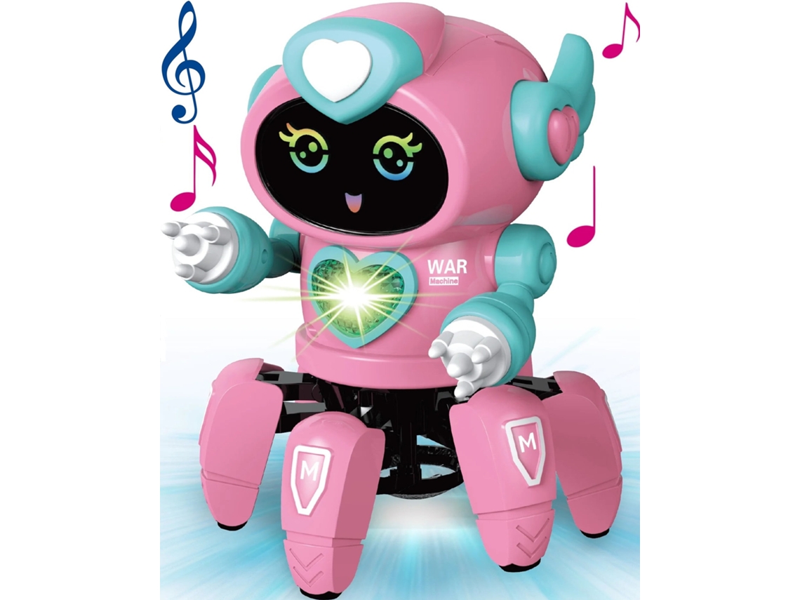 Brinquedos Robóticos para Meninos Meninas Brinquedos Robóticos Andando e Dançando com Luzes Piscantes e Música Rosa GERTIZ