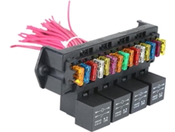 Caja De Fusibles Para Automóviles, Embarcaciones Y Barcos Con Soporte Para Cables Y Relés De 15 Vías.