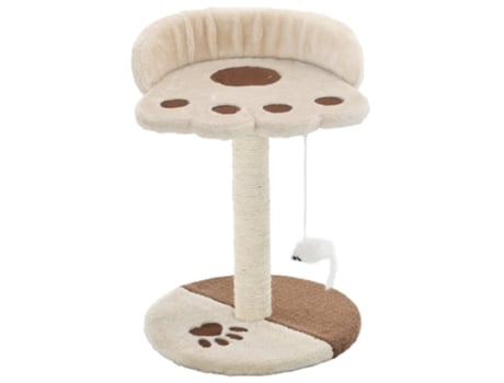 vidaXL Rascador para gatos con poste de sisal 40 cm beige y marrón